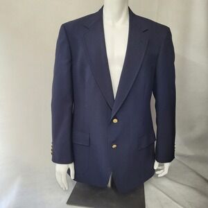 Wimbledon Collection Mens Navy Blue Blazer Gold Buttons Classic Fit 42L Dillards